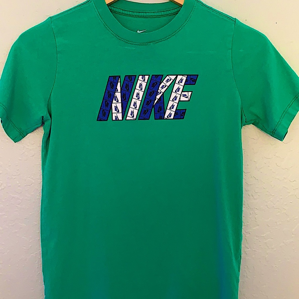 Green Nike Printed Logo Shirt
